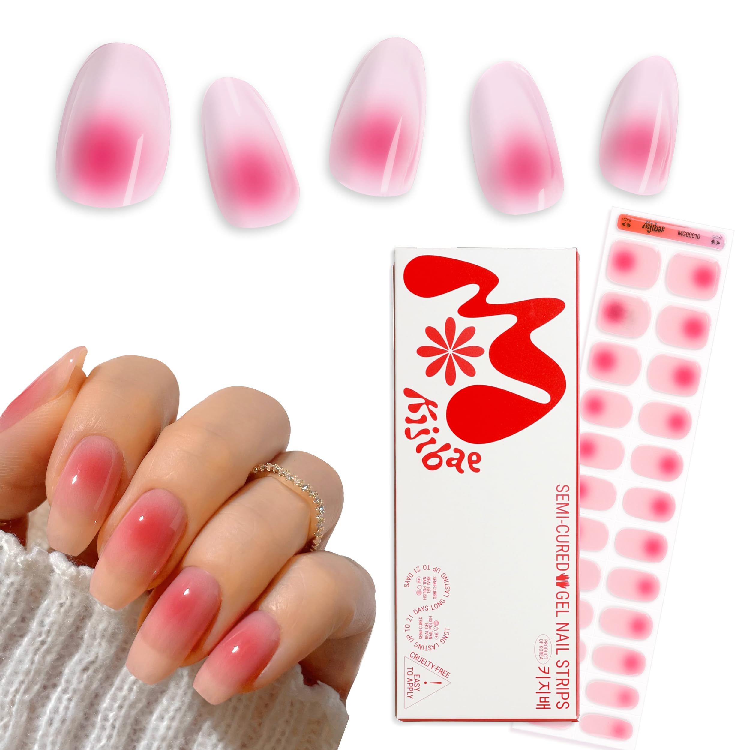 Amazon.com: Kijibae Semi Cured Gel Polish Strips | 24pc UV LED